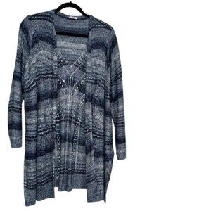 Avenue Womens Size 18/20 Long Sleeve Open Front Cardigan Sweater Blue Gray Acryl